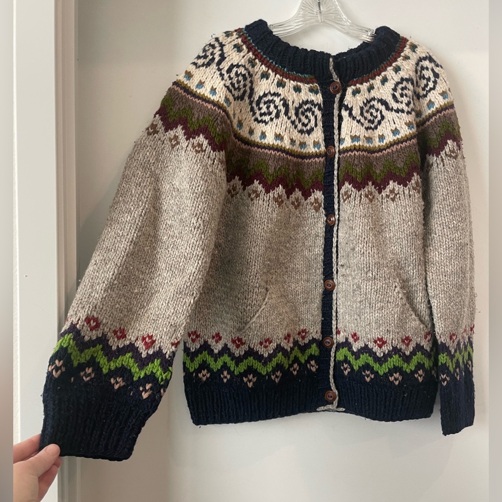 Vintage Handmade Sisandina 100% Natural Wool Sweater - Picture 3 of 14